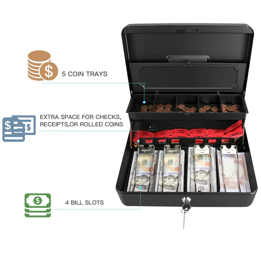 Cash Box Steel Money Box 11.8\