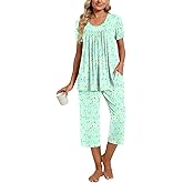 TAOHUADAO Women's Casual Pajama Sets, Lounge Sleepwear Summer Ladies Pjs Sets with Pockets