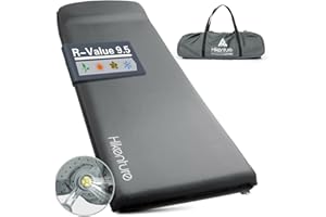 Hikenture Self Inflating Sleeping Pad for Camping, 3'' Ultra Thick Camping Mattress with Pillow, 9.5 R-Value Insulated Campin