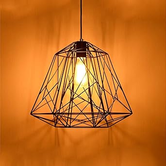 Yaione Retro Cage Light Shade Vintage Ceiling Pendant Lamp
