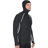 Tuga Men's Snorkel Hooded Rashguard, UPF 50+ Sun Protection Swim Shirt, USA Made