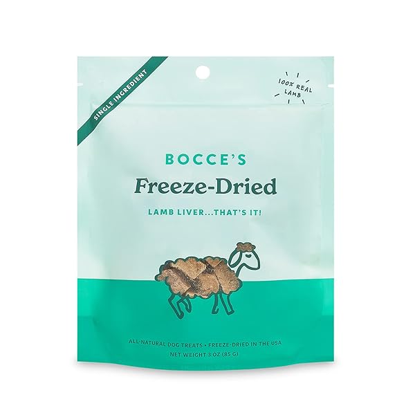 BOCCE’S BAKERY FREEZE DRIED LAMB LIVER TREATS FOR DOGS – ALL-NATURAL, FREEZE-DRIED TREATS MADE WITH ONE INGREDIENT, MADE IN THE USA, 3 OZ