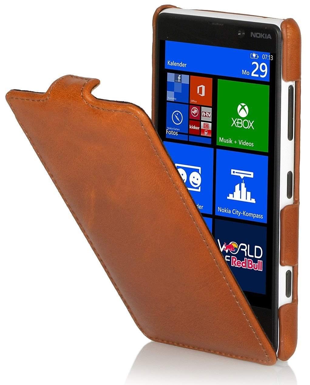 StilGut Ultraslim Case made of leather for Nokia Lumia 820 - Cognac