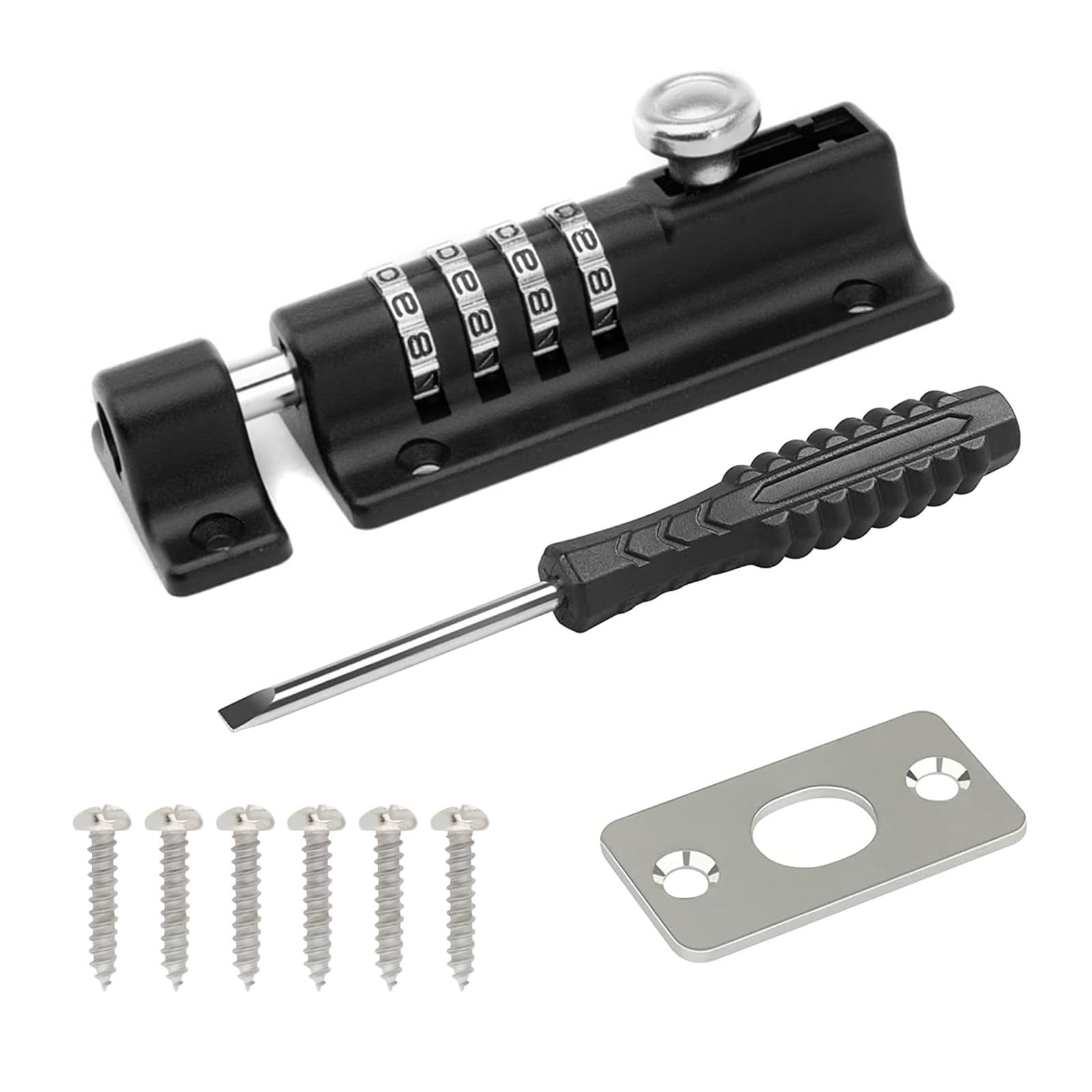 Combination-Anti-Tamper-Bolt Door Locks - Combination Locking Bolt 4 Digit Sliding Lockable Padbolt 120mm,Stainless Steel Garden Gate Lock for Sheds, Sliding Doors, and Cabinets