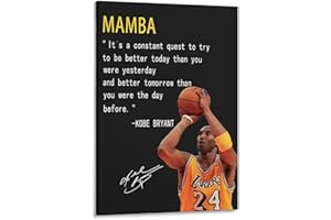BIAOHAN BREN Kobe Bryant Inspirational Poster Unframed 12×18inch Canvas Wall Art Home Decor Basketball Player Sports Inspirational Artwork