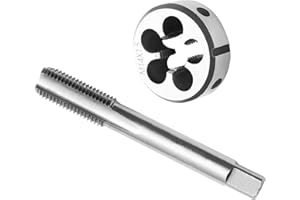 LOQJSS M14 x 1.5mm Metric Thread Tap and Die Set, High-Speed Steel Machine Tap Die Set, Thread Tap And Round Thread Die Right Hand