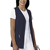 Cherokee Women's Scrub Vest Coat Modern Vest with Button Front & 2 Pockets- 1602