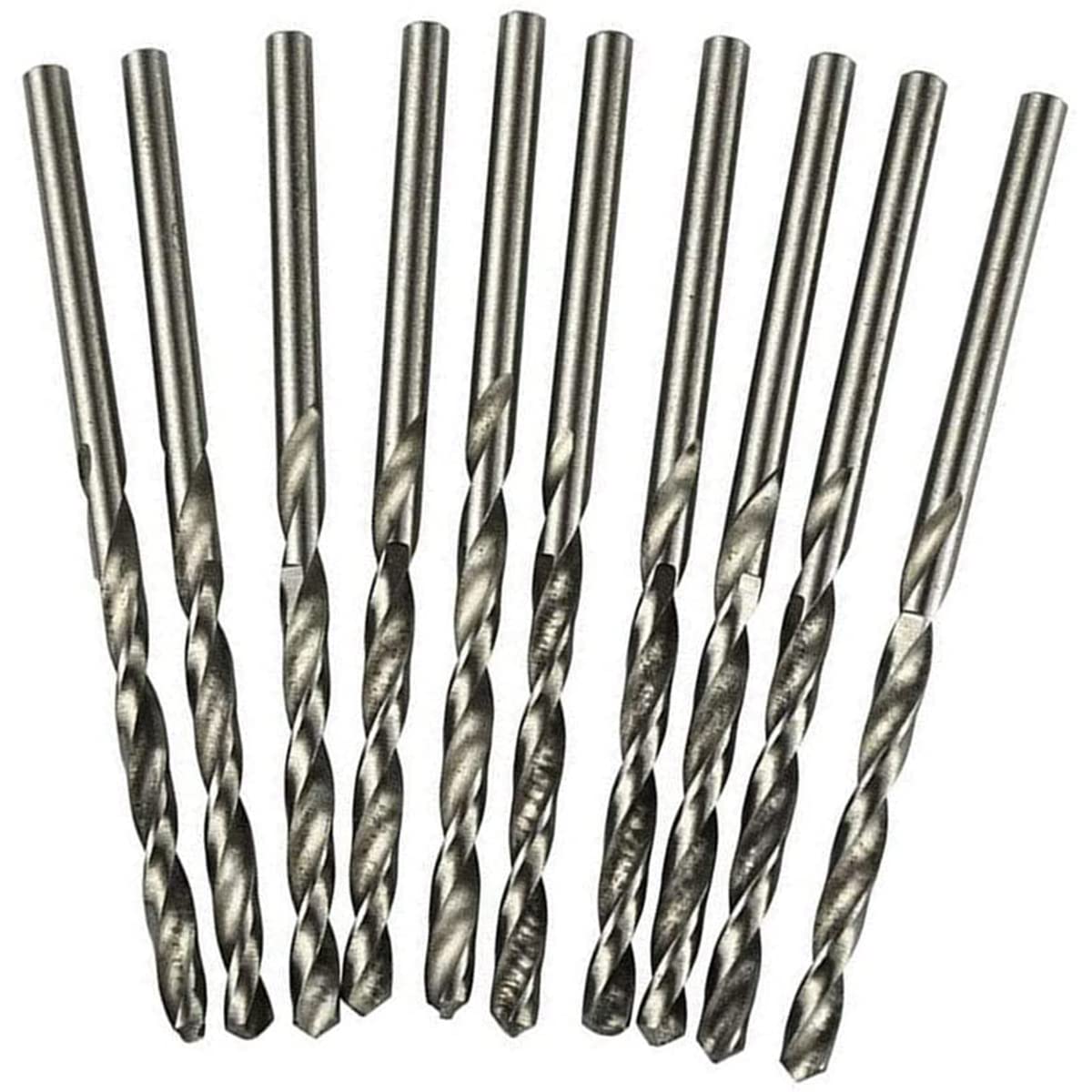 10 Pack Twist Drill Bits Set 0.4mm High Speed Steel Full Grinding Straight Shank Twist Drills Spiral Drilling Bit