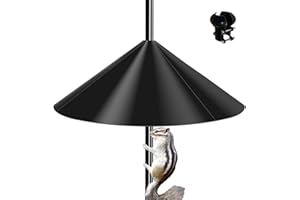 Pavtner 19 Inch Wide Black Squirrel Baffle - Ideal for Bird Feeder Poles, Outdoor Pole Mount Stoppers, and Shepherd’s Hooks Black