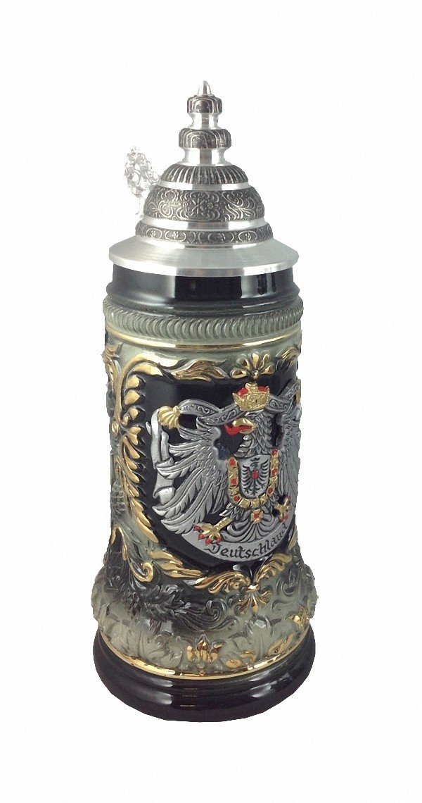 Zöller & Born German Beer Stein Pewter Deutschland Eagle Stein 0.5 Liter tankard, Beer Mug ZO 1423/6069