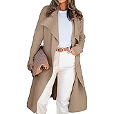 Angerella Women's Casual Long Sleeve Draped Open Front Knit Long Cardigan Sweater Outwear Coats with Pocket
