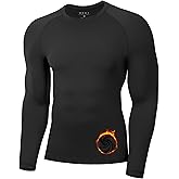 Poekuao Thermal Compression Shirts for Men Long Sleeve Fleece Lined Base Layer Top Athletic Undershirt Cold Weather Gear