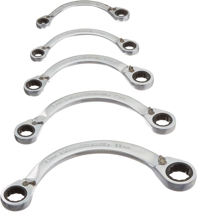 GearWrench 9850 5 Piece Metric Half Moon Double Box Ratcheting Wrench