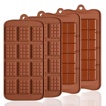 4 PCS Silikon Schokolade Formen, senhai 2 Arten von Break Apart Antihaftbeschichtung Candy Protein und Energie Bar Form Backb
