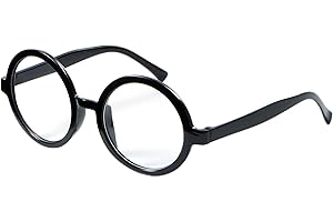 Spooktacular Creations Wizard Glasses, Halloween Black Round Glasses, Black Circle Eyeglasses for Kids & Adults Halloween Accessories Costume