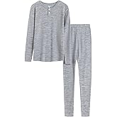 MERINNOVATION Merino Wool Base Layer Set for Kids Long Sleeve Thermal Underwear for Boys Girls Lite - Midweight Top & Bottom