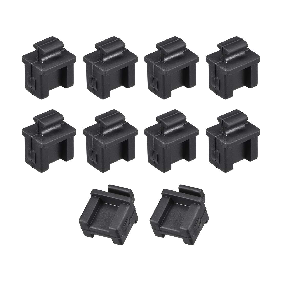 sourcing map 10pcs SFP Silicone Protectors Cap Port Cover Anti Dust 14mmx12mmx17mm Black