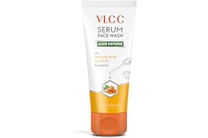 VLCC Acne Serum Face Wash - Gentle Exfoliating Face Cleanser - Facial Cleanser with Salicylic Acid and Turmeric - Even Comple