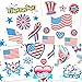 Patriotic American Flag Temporary Tattoos and Stickers Set (Over 50 USA Tattoos and 100 Stickers, 4th of July Party Supplies)