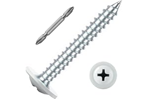SG TZH #8 x 1 Inch Wood Screw 175Pcs White Head Alloy Steel Standard Thread Phillips Truss Head Fast Self Tapping