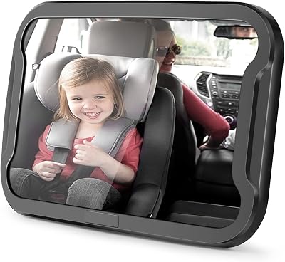 Vinabo Baby Car Mirror Anti-Dropout 360° Rotation Unbreakable Black 27.5x17.5