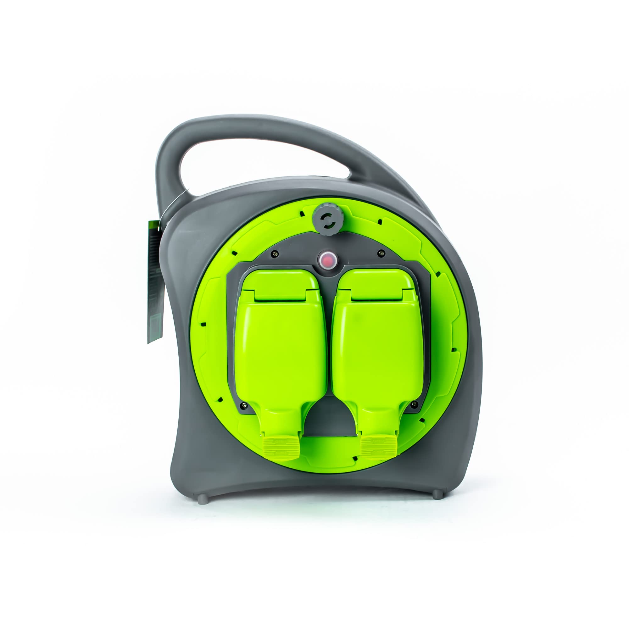 STATUS 2 Socket Cable Reel, 20m, Green, Heavy Duty Outdoor Extension Lead, 13 Amp, Thermal Cut Out, Waterproof, IP54 Rated, Ideal for Garden, Workshop, DIY Use (S20M2G13AIP54CR2)