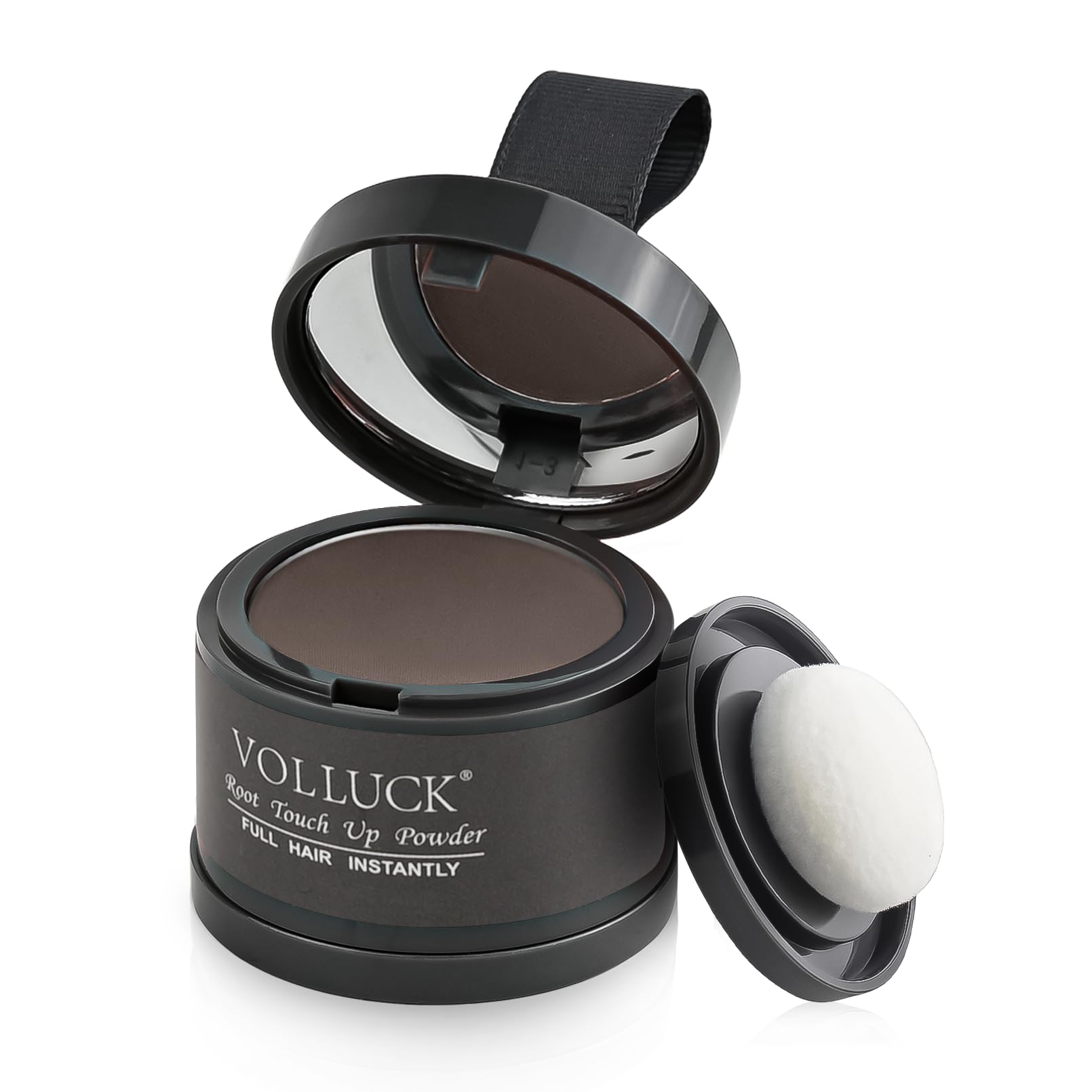 VOLLUCK Root Touch up Powder 4g – Covers Grey Roots & Conceals Thinning Hair, Hairline Powder for Men & Women – Natural Look, Easy to Use & Compact for Quick Touch Ups (Medium Brown)
