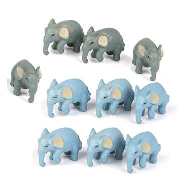 Aapno Rajasthan Grey Playing Garden Toy Elephant Showpiece Set of 10