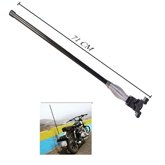 R.J.VON Black Real Decorative Motorcycle Antenna Big Size Color for