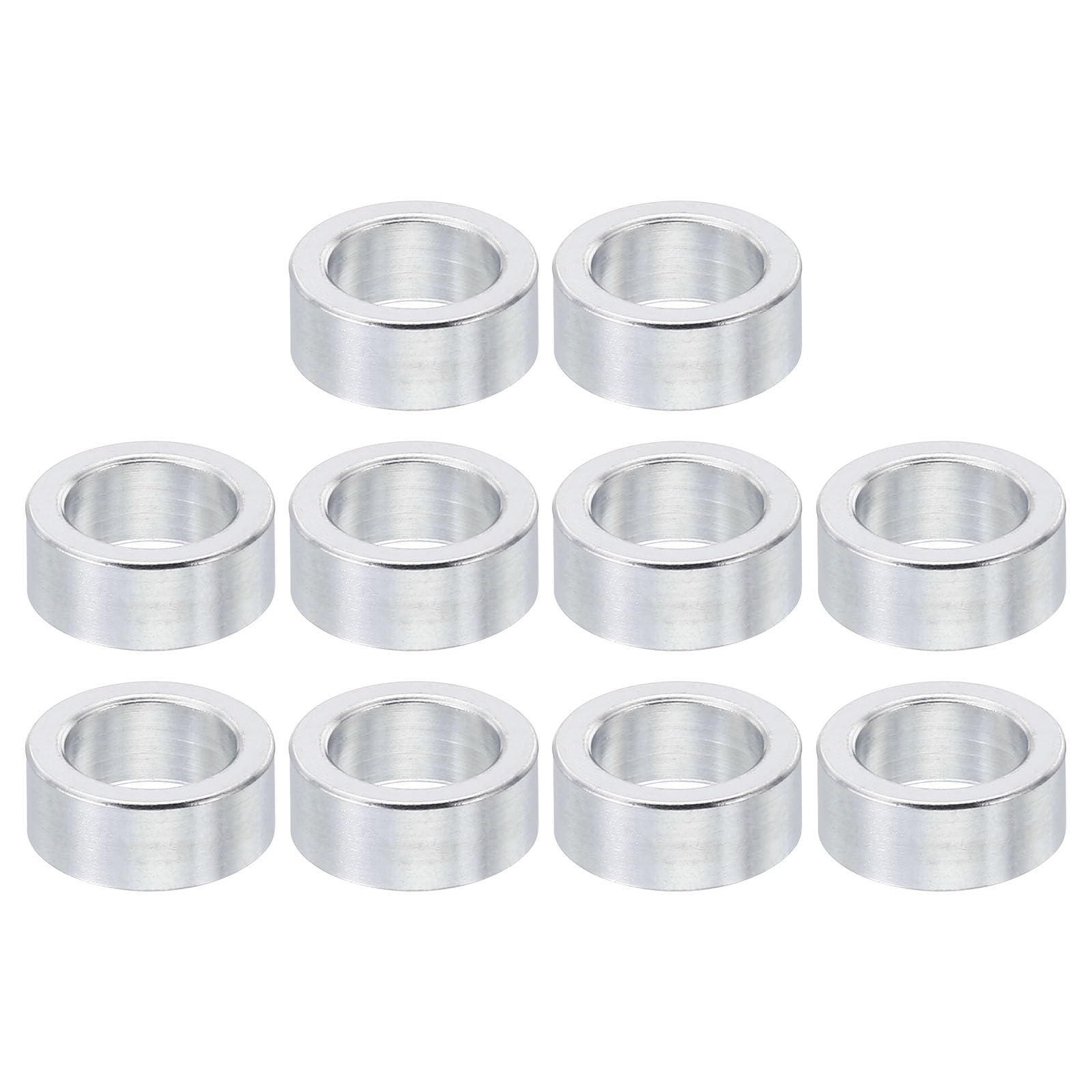 PATIKIL M8 Aluminum Spacers, 10 Pcs Metal Spacer Aluminum 8.2mm ID x 12mm OD x 5mm L Aluminum Spacer Screw Standoff Round for 5/16" or M8 Screw Bolts