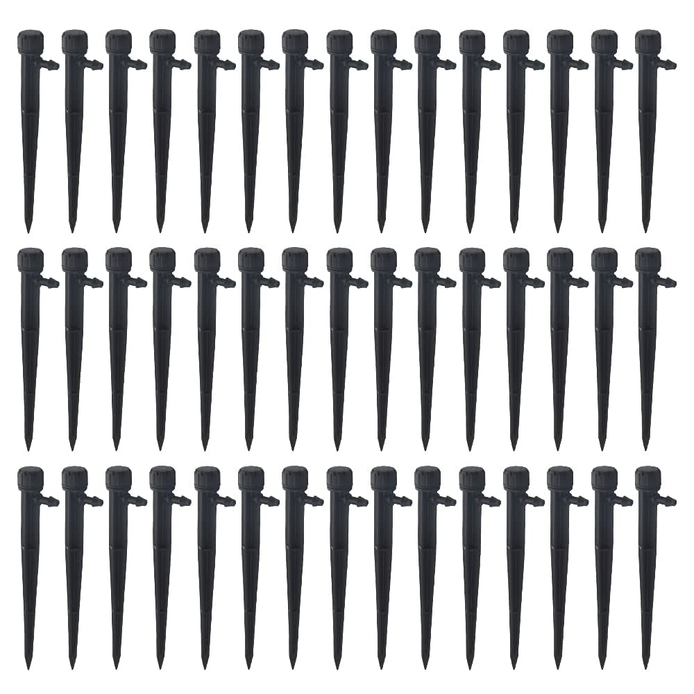 BGTXINGI 50PCS 360 Degree 8 Holes Irrigation Drippers Adjustable Drip Emitters Sprinkler Irrigation System Watering Kits for Flower Beds Vegetable Gardens Herbs