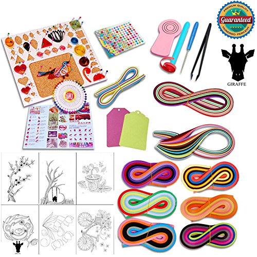 UPC 605897543021, Giraffe 26 in 1 Paper Quilling DIY Kits with 36 Colors Quilling Strips Crafting Paper Board Mould Crimper