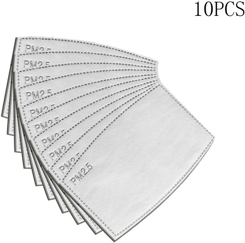 Flexmus 10PCS 5-Layers PM2.5 Activated Carbon Filter for ๐๐๐๐, Replaceable Anti Haze Filter Paper Sheet for ๐๐๐๐ for Kids Men Women Adult, Only Sold