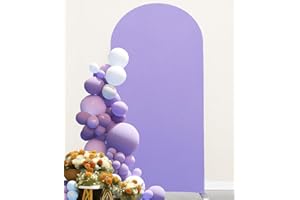 6.6 FT Lavender Arch Cover Backdrop Fabric for Wedding Arch Backdrop Stand Cover - JKDMJF Spandex Fitted Chiara Backdrop Cover Birthday Party Ceremony Baby Shower Decor
