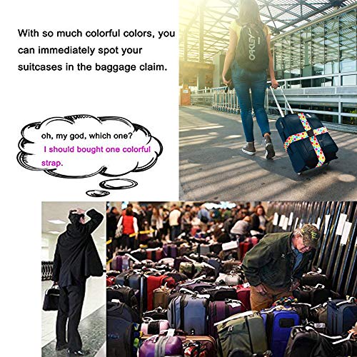 Adjustable Travel Luggage Strap Suitcase Belt Travel Bag Accessories 1.96 in W x 6.23 ft L(2Pack) - Thumbnail 6