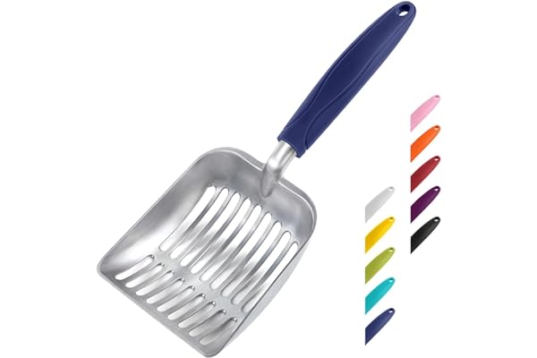 WePet Cat Litter Scoop, Aluminum Alloy Sifter, Kitty Metal Scooper, Deep Shovel, Long Handle, Poop Sifting, Kitten Pooper Lif