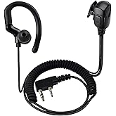 HYSHIKRA G Shape Earpiece, Headset Coil Cable with PTT and Speaker Mic for BaoFeng UV-5R 5RA 5RB 5RC 5RD 5RE 5REPLUS 3R+ Kenw