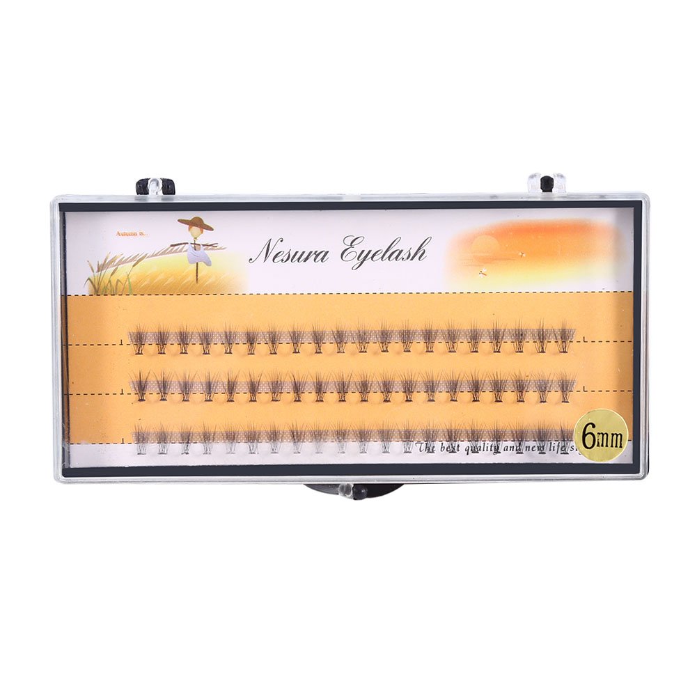 60PCS Eyelash Extensions Individual Lash Volume 3D Fans Natural Fake Eyelashes 9-12MM(6mm)