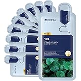 Mediheal Dermaplus Cica Mask (10 Counts) - Daily Vegan Mask for Calming Skin with Panthenol & Hyaluron, Korean Self Skin Care Sheet Mask