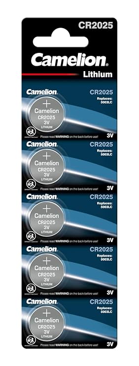 Camelion 13005025 Lithium Knopfzelle, CR2025, 3V, 5er-Pack, Blister