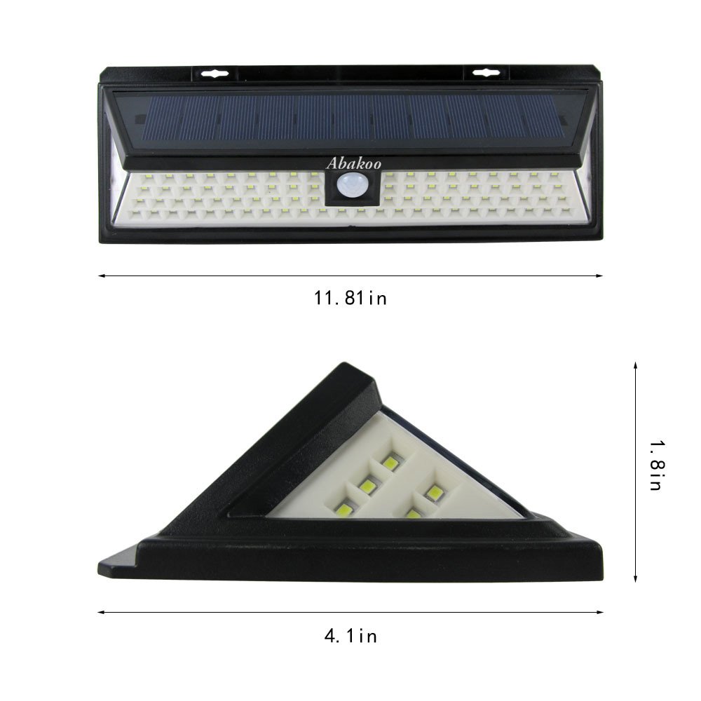 Abakoo Upgraded Solar LED Light, 90 LEDs Super Bright Outdoor Motion Sensor Solar Powered Lights, Waterproof Wide Lighting Angle, for Back Door Step Stair Fence Deck Driveway Patio Yard Garden(1 PACK)