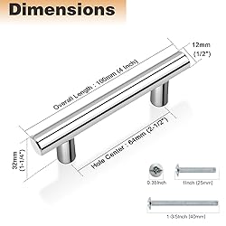 Probrico 15 Pack 2-1/2 Inch Cabinet Pulls, Polished