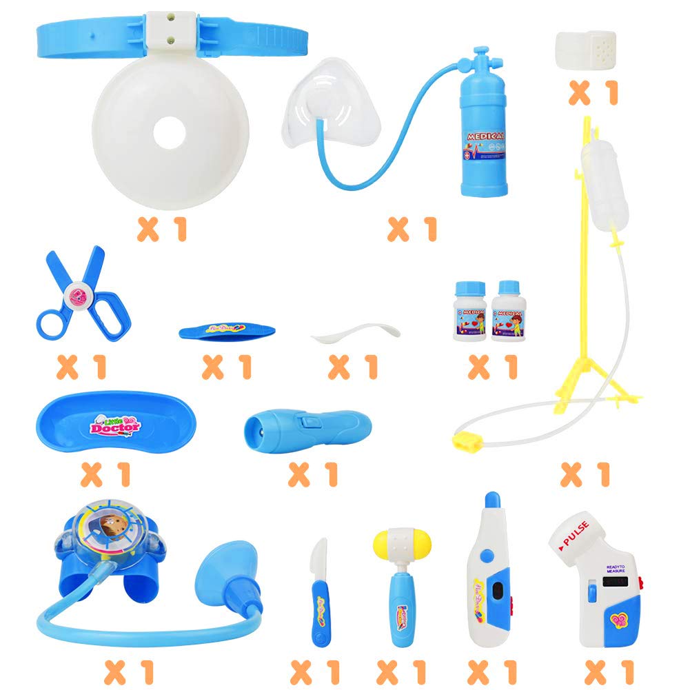 Malette Docteur Enfant Jouet Ambulance Kit Medecin Enfant Jeu de Rôle Valise Docteur 16 Pcs Jeu Imiter Docteur pour Bébé Enfants Garçon et Fille
