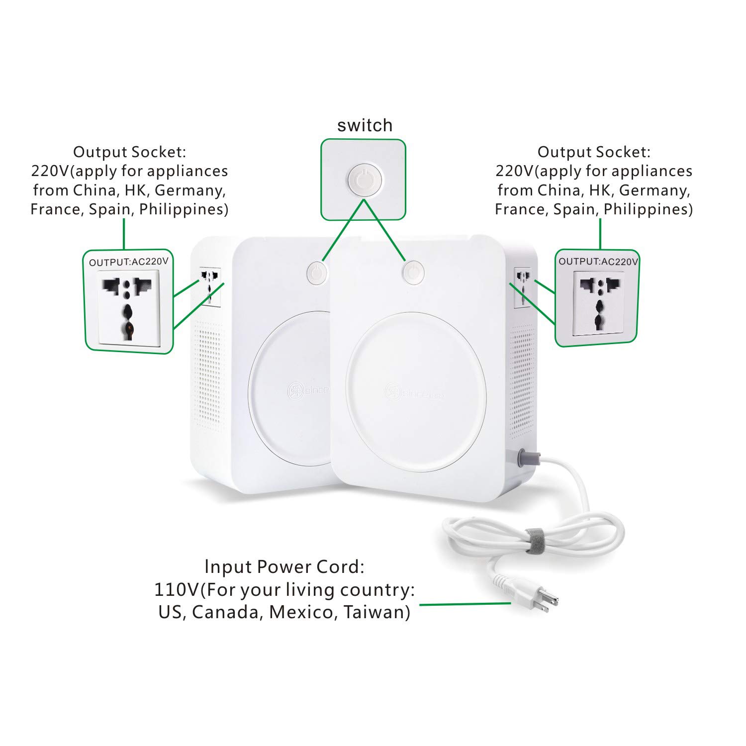 2000W Step Up Voltage 110V to 220V Converter Heavy Duty Power Converter 110v to 220v Power Transformer for Europe Asian Korea 220V-240V Appliances Use in US Canada Mexico