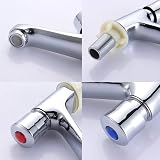 willkey Self Closing Basin Taps Press Water Saving Hot Cold Mixer Chrome 1/2'' view 5