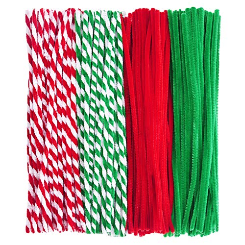 Livder 400 Pieces Christmas Pipe Cleaners Chenille Stems for DIY Art Crafts Decorations Supplies, Red Green White - Thumbnail 7