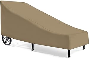 SunPatio Chaise Lounge Cover Outdoor 80 Inch, Waterproof Patio Lounge Chair Cover with Sealed Seam, Heavy Duty FadeStop Patio Furniture Cover for Garden Recliner Chairs, All Weather Protection, Taupe