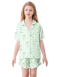 Umeyda Girls Satin Silky Collar V Neck Ruffle Short