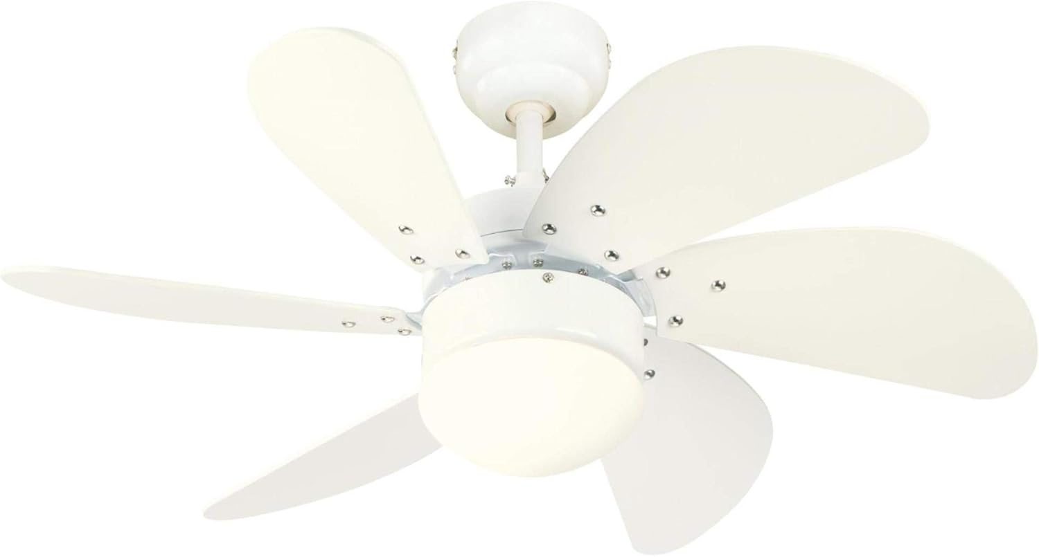 Westinghouse Lighting 7234400 Turbo Swirl Indoor Ceiling Fan With Light 30 Inch White