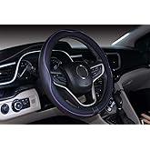 Mayco Bell Universal Standard Size Steering Wheel Cover Anti-Slip,Safety,Soft,Breathable,Durable,Full Surround,Comfortable Grip Microfiber Leather (14.5-15 inch,Black Purple)